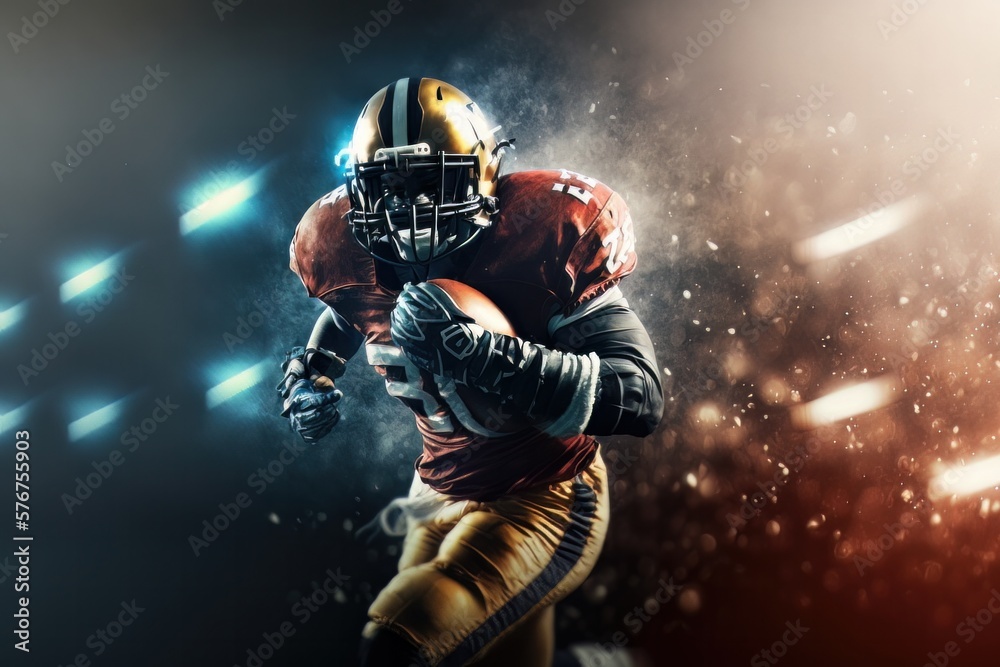 A Football Player's Journey to Victory Banner Background, Generative AI.