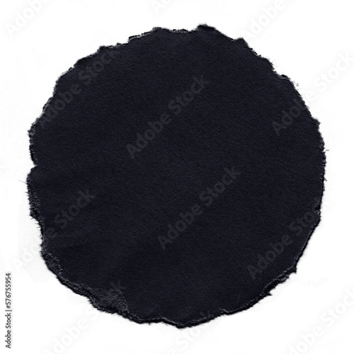 Ripped paper circle - black