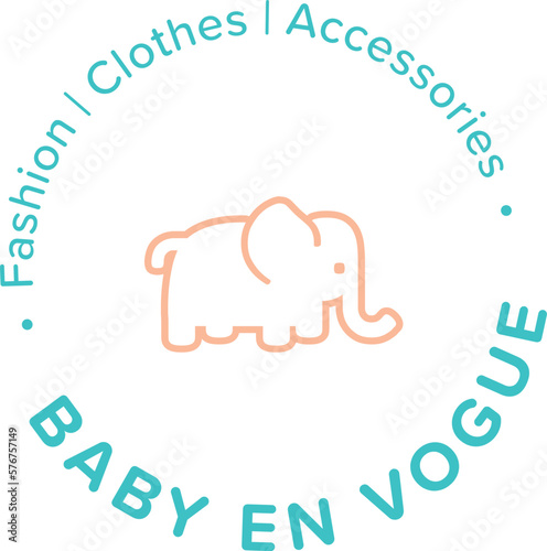 logo of an elephant for a baby clothes shop