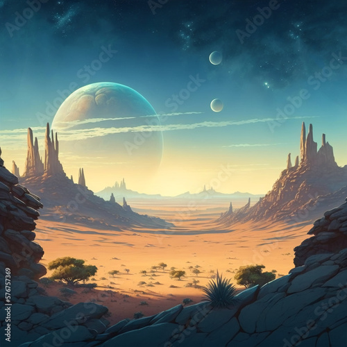 science fiction desert landscape