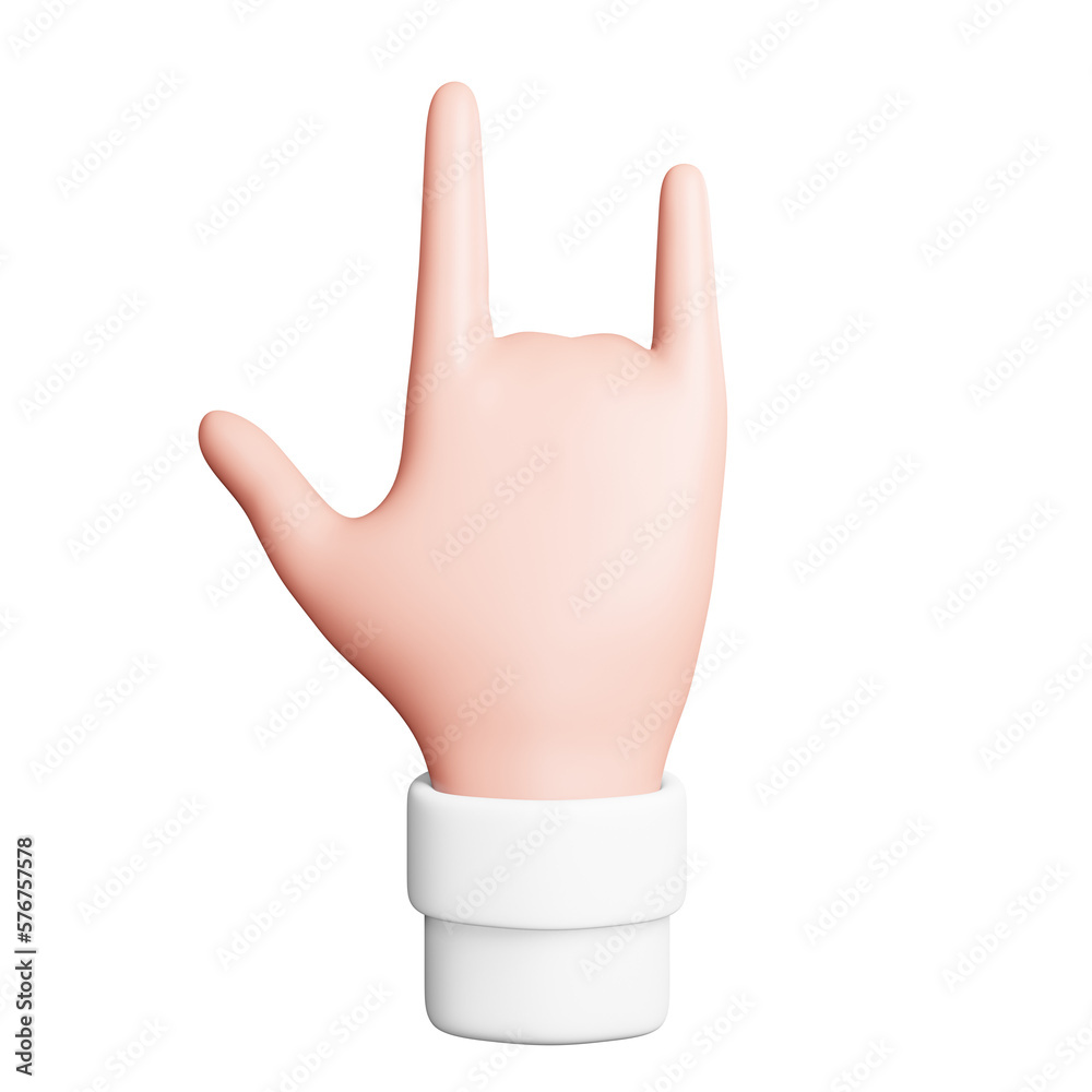 Love gesture hand 3D icon in back view Love gesture hand 3D icon in back view