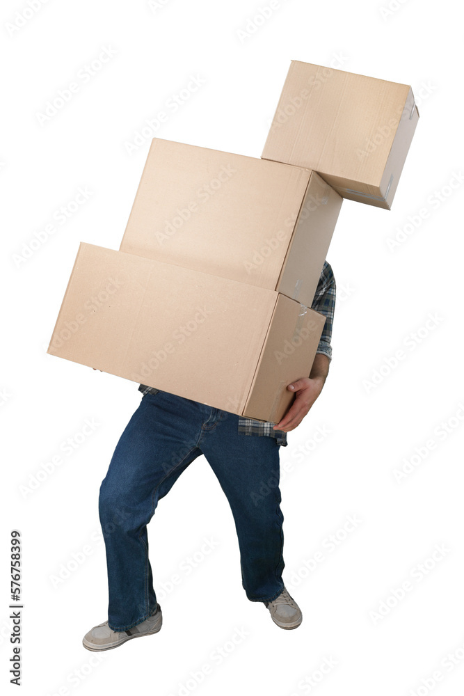Man Carrying Pile of Falling Boxes Man Carrying Pile of Falling Boxes