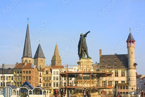 Monument of Jacob van Artevelde at Friday Market Square in Ghent, Belgium