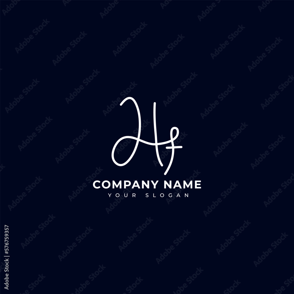 Hf Initial signature logo vector design Hf Initial signature logo vector design