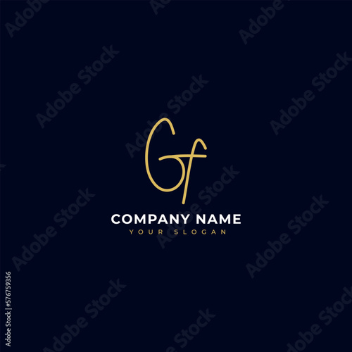 Gf Initial signature logo vector design