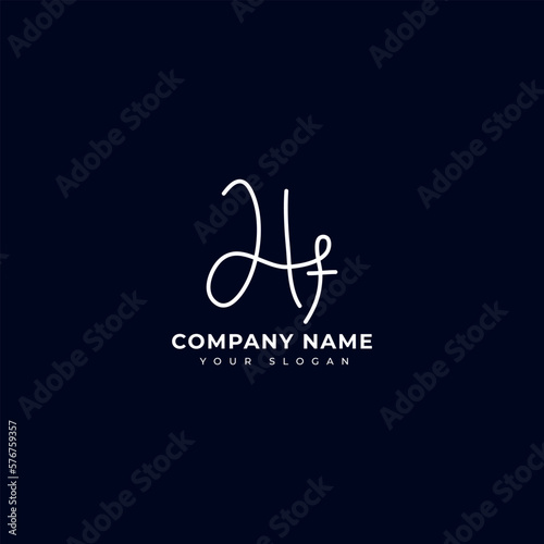 Hf Initial signature logo vector design
