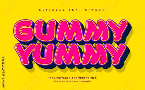 Gummy candy editable text effect template