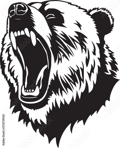 Angry bear head icon, bear head logo,   Illustration, SVG Vector