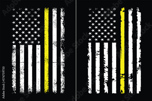 Thin Yellow Line 4th of July Design