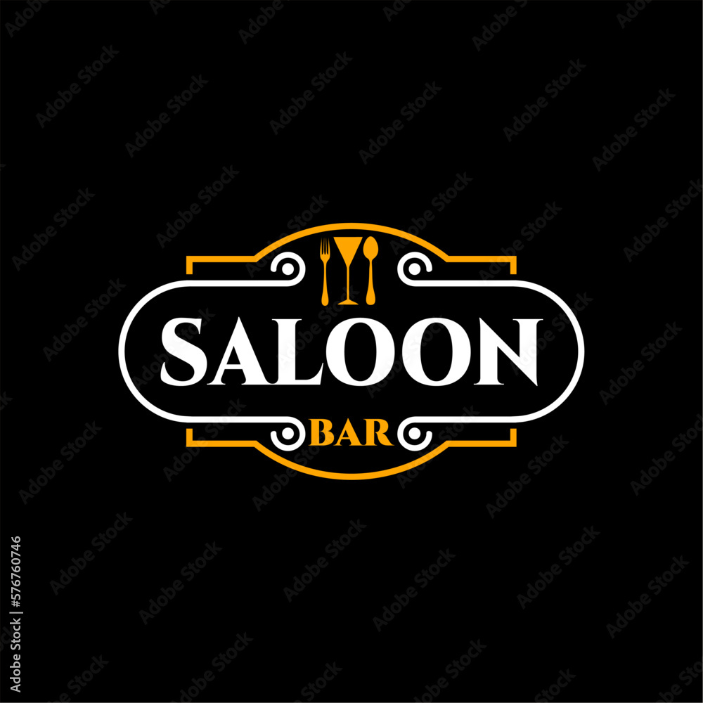 Saloon Bar Logo Design Vintage