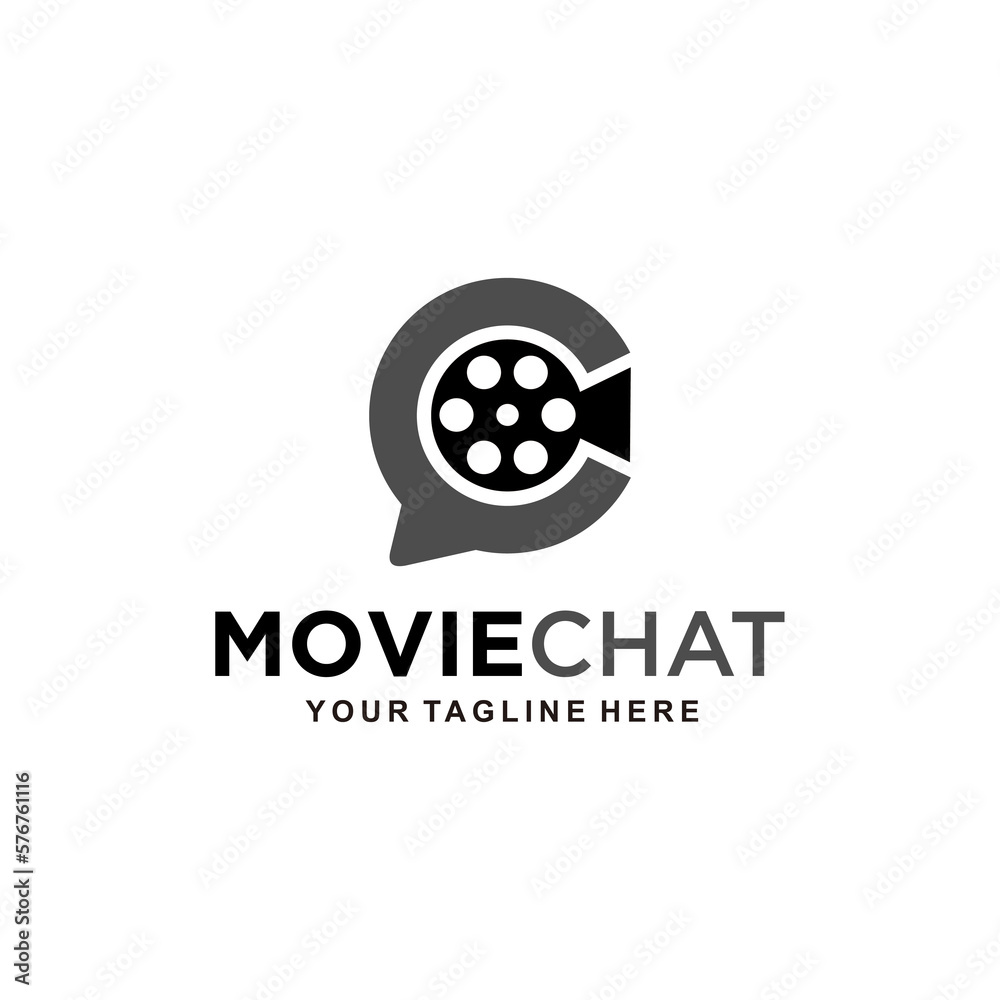 Chat Logo Film Design Vector