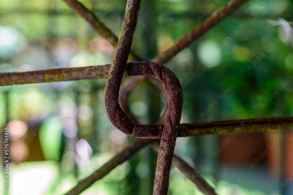abstract rusty iron rebar forming a circle with lines abstract rusty iron rebar forming a circle with lines