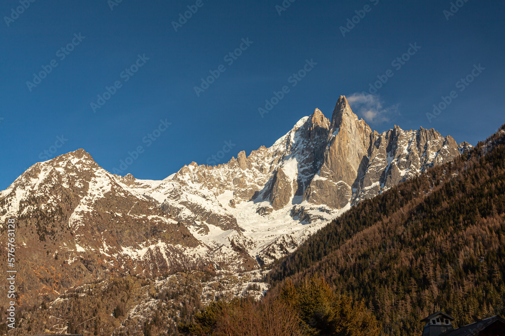 Les Drus, Massif du Mont-Blanc, Haute-Savoie, France.
