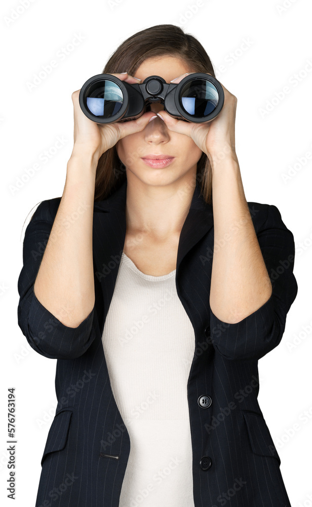 Woman Using Binoculars Woman Using Binoculars