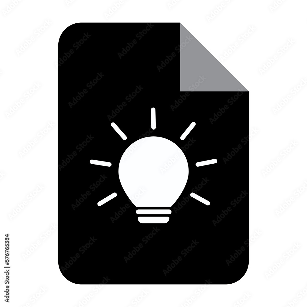 notepad notes icon with idea bulb in black and white color. Vector notepad notes icon with idea bulb in black and white color. Vector
