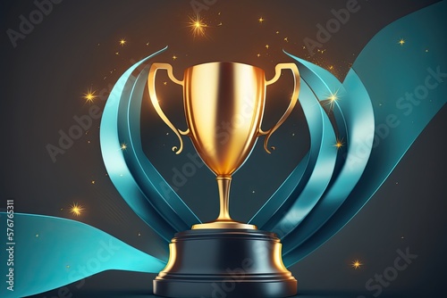 Champion Golden Trophy for Win Theme (Created with Generative AI)