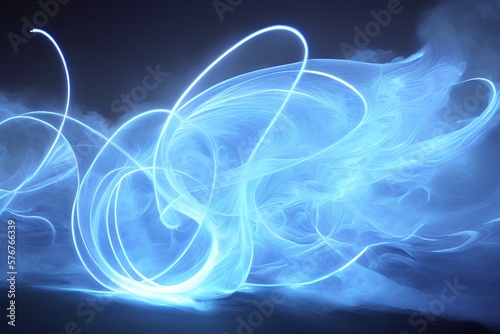 abstract blue background with smoke - generative ai