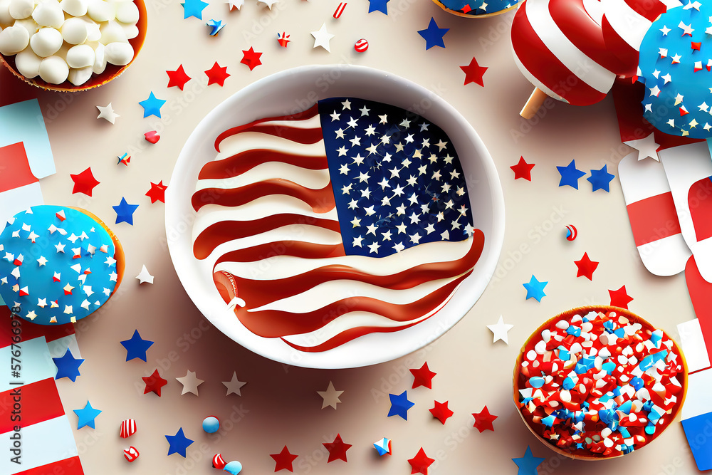Obraz premium Holidays 4th july background. Generative Ai