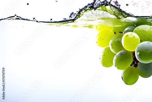 Healthy Fresh Grapes with a Splash of Water"