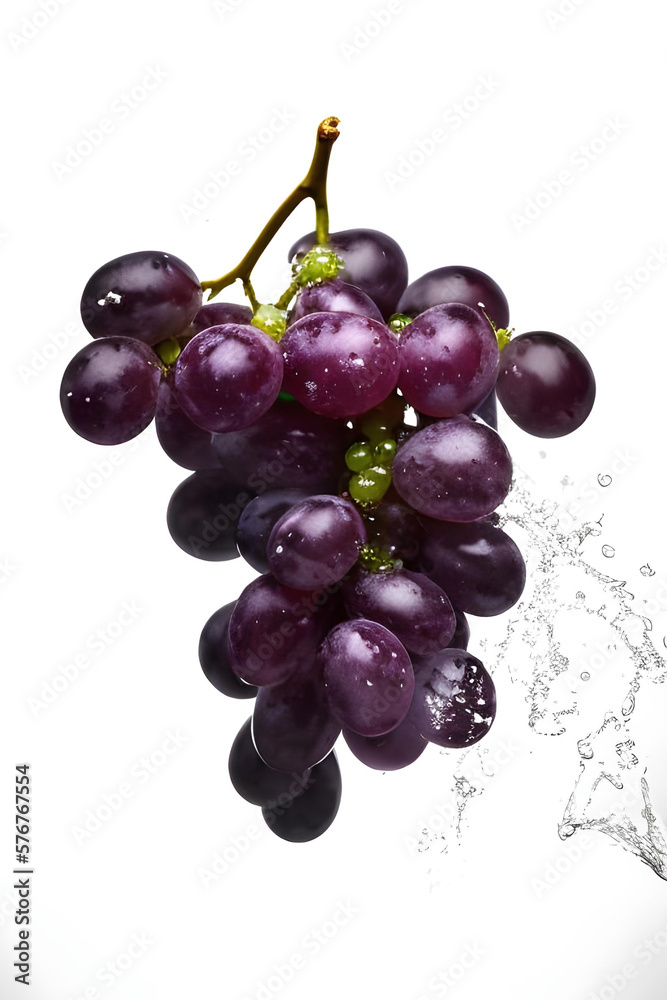 Healthy Fresh Grapes with a Splash of Water