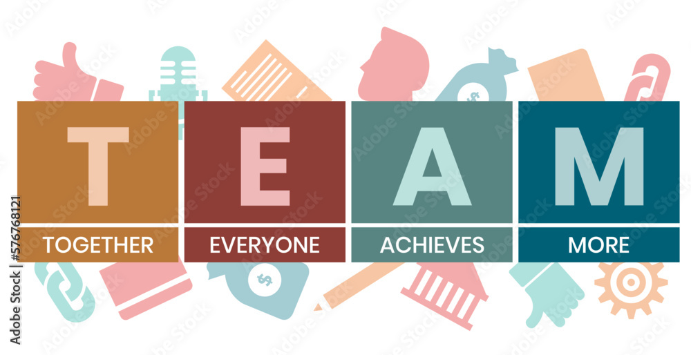 Ταπετσαρία Team - Together Everyone Achieves More acronym, business concept