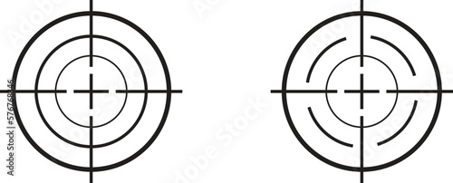 Gun target icon simple trendy flat style line and solid Isolated vector illustration on white background. For apps, logo, websites, symbol , UI, UX, graphic and web design. EPS 10.