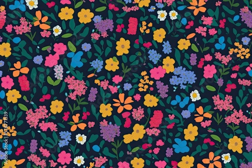 Background of beautiful bright summer flowers. Generative ai