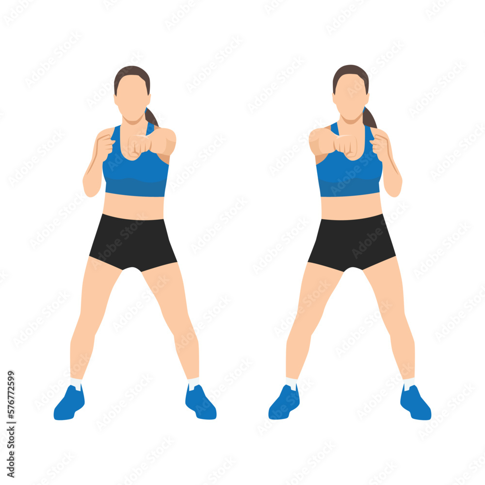 Young woman doing punching exercises. Fitness woman working on martial arts punches at a gym. Young woman doing punching exercises. Fitness woman working on martial arts punches at a gym.