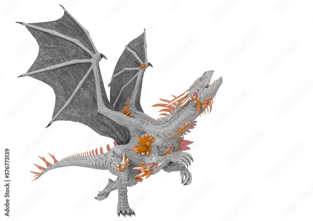 crystal dragon in white background crystal dragon in white background