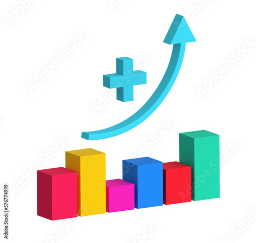 Business graph with arrow