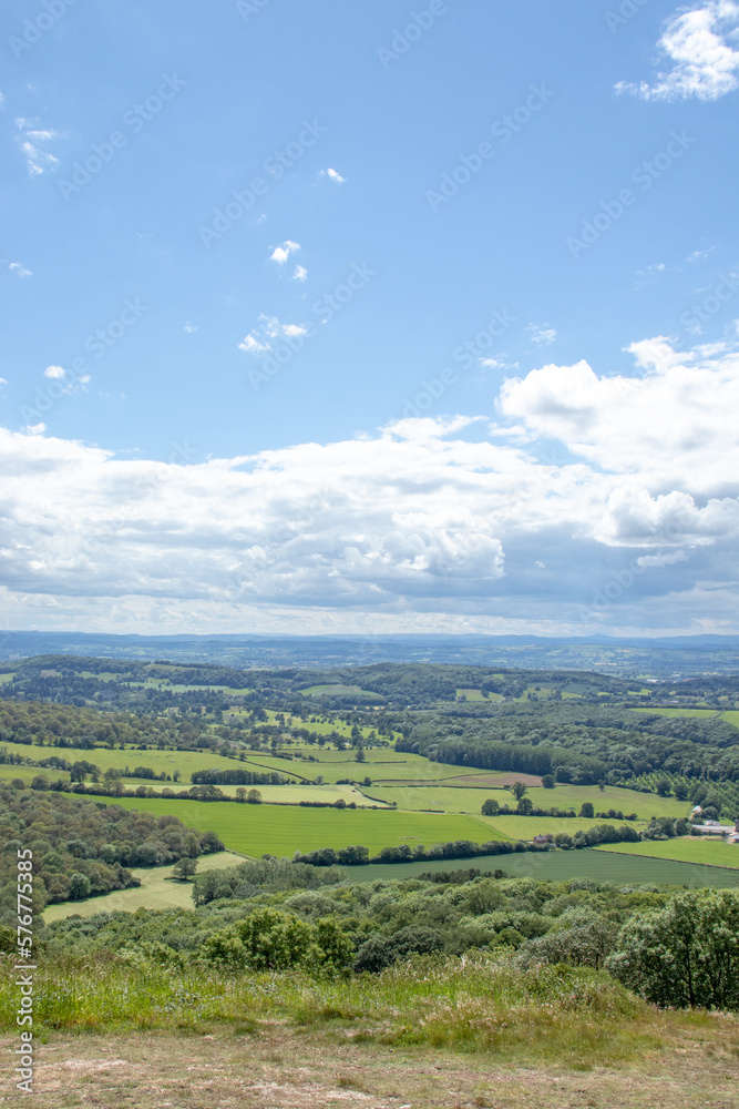 Malvern hills scenery in the UK.