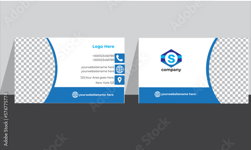 Creative and modern  &  Futuristic business card design. Vector illustration Mockup template.