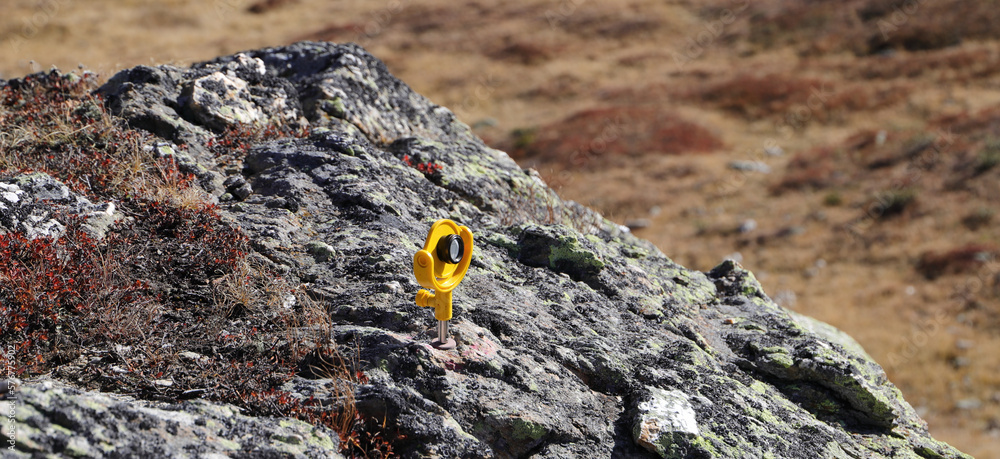 a measuring point for measuring in the mountains a measuring point for measuring in the mountains