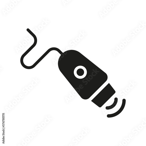 Electric Epilator for Cosmetology Aesthetic Procedure Glyph Icon. Laser for Skin Treatment Silhouette Icon. Hair Removal Device Pictogram. Isolated Vector Illustration