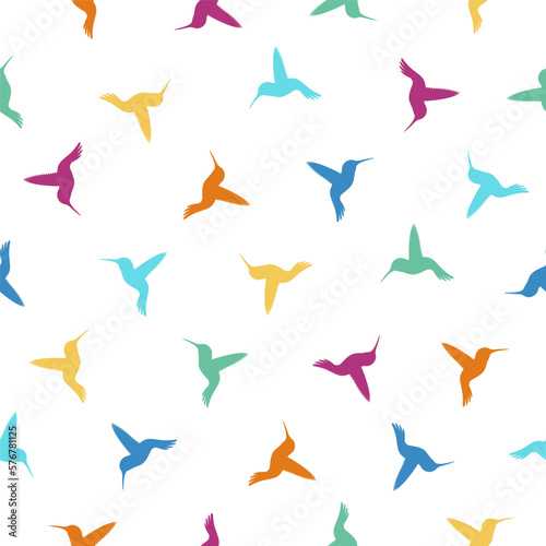 Seamless pattern of Hummingbird silhouettes