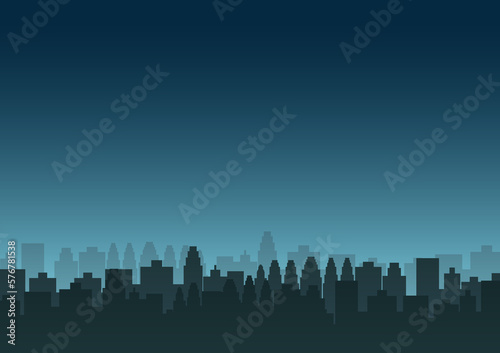 Building Background. City building at Night. Skyscraper. Cityscape. Urban landscape. Metropolis City. Vector Illustration Isolated on White Background. 