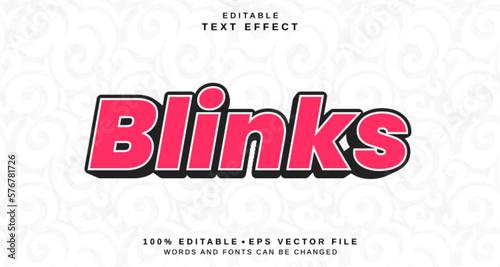 Editable text style effect - Blinks text style theme.