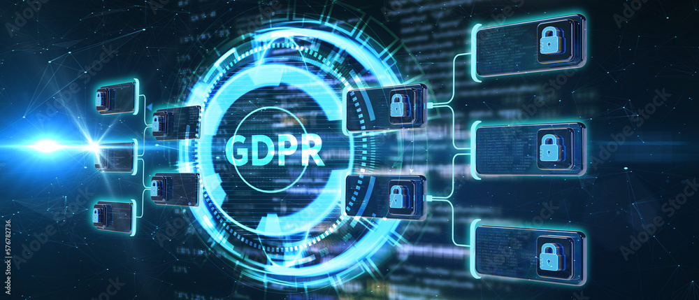 GDPR Data Protection Regulation European Law Cyber security compliance. 3d illustration GDPR Data Protection Regulation European Law Cyber security compliance. 3d illustration
