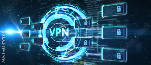 Business, Technology, Internet and network concept. VPN network security internet privacy encryption concept. 3d illustration
