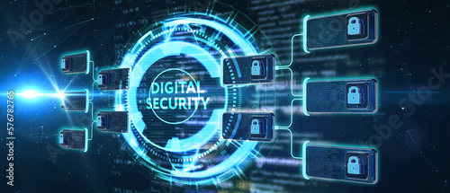 Cyber security, computer data encryption and internet protection. Personal information safety. 3d illustration