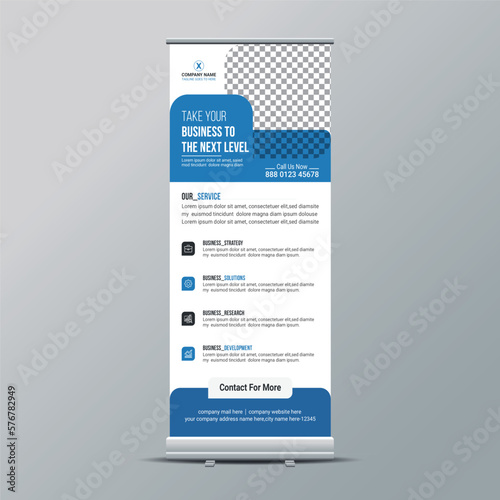 Corporate roll up or X banner or road side or stand banner or pull up banner design template layout for your business or company.