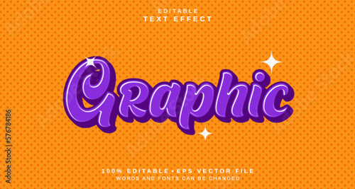 Editable text style effect - Purple Graphic text style theme.