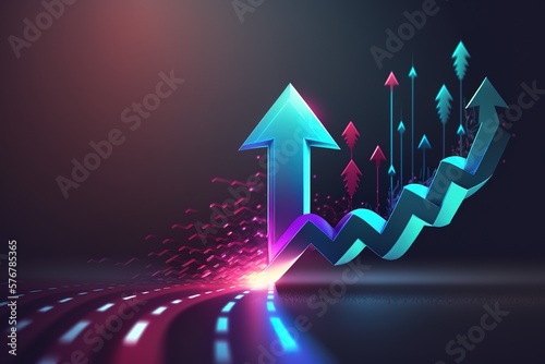 Growth strategy arrow concept on background  success goal improvement with profit increase development chart or creative goal achievement and financial market direction.