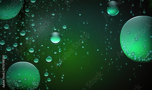  a green background with bubbles of water on the surface of the image and a green background with bubbles of water on the surface of the image. generative ai