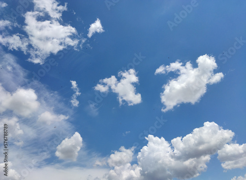 Angelic cloud figures in the sky 