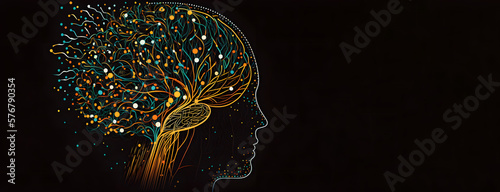 Rainbow vibrant network intellect, and solid rainbow gradient intellect icon. Wire frame 2D network geometric symbol based on intellect icon, is made with crossing lines.