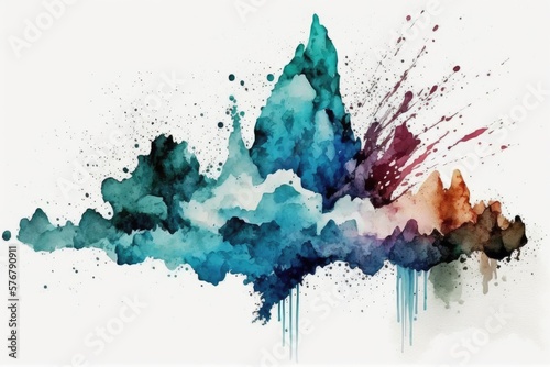 Colorful Watercolor design Isolated on white background.