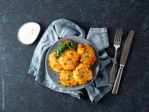 Potatoes pancakes latkes, flapjacks, hash brown photo