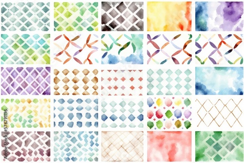 About Watercolor patterns Isolated on white background.