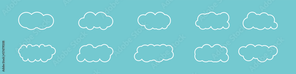 Clouds icon. Sky. Set. Vector illustration. Clouds icon. Sky. Set. Vector illustration.